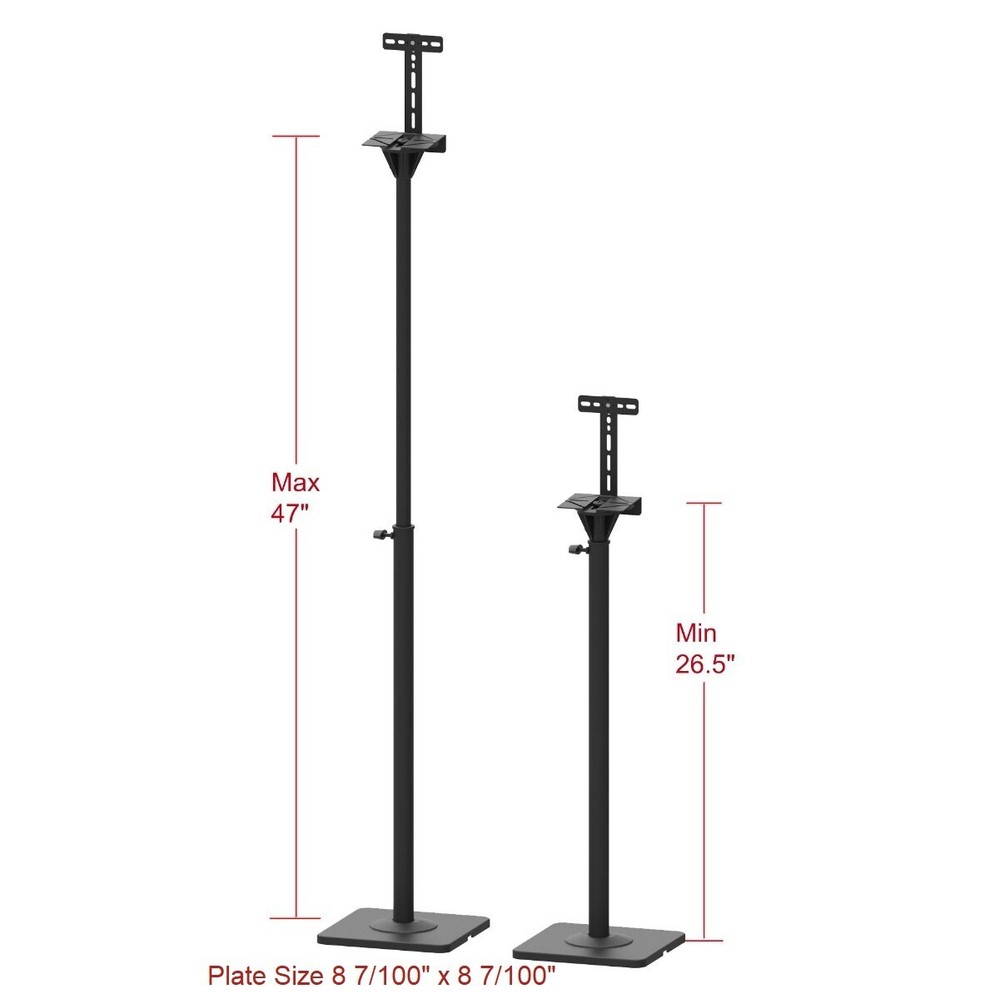 One Pair Speaker Stand Mount Bracket Floor Stand Satellite Height Adjustable ajb
