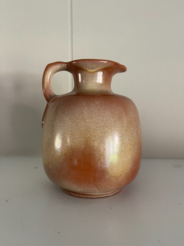 Frankoma pottery pitcher, brown, series 830, 6.25" tall