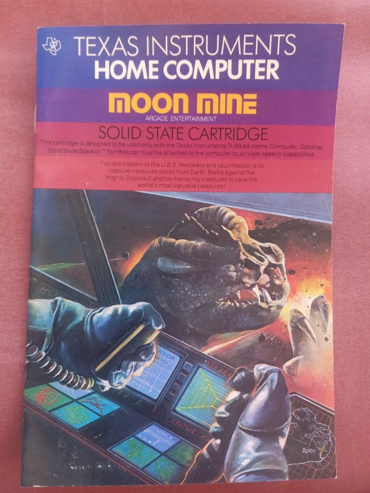 Texas Instruments Home Computer Game Manual Moon Mine