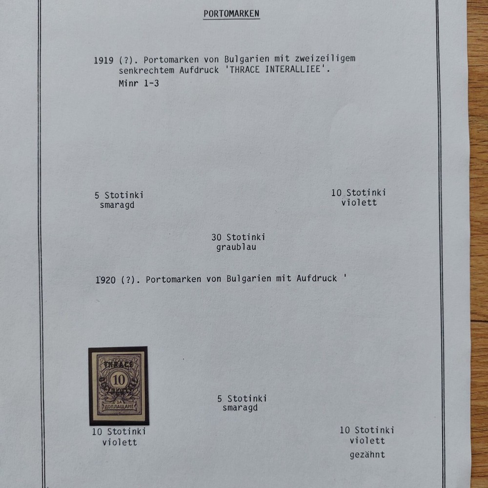 Thracia 1919/20 specialised collection un/used