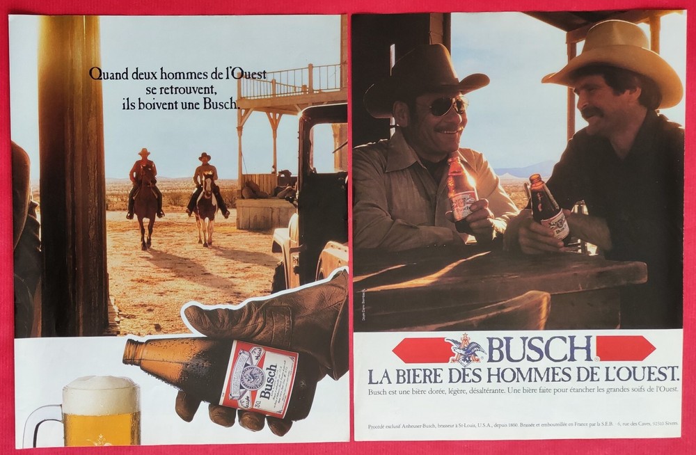 BUSCH Beer Alcoholic Drink PRESS ADS - RAY BAN - BRITTANY FERRIES