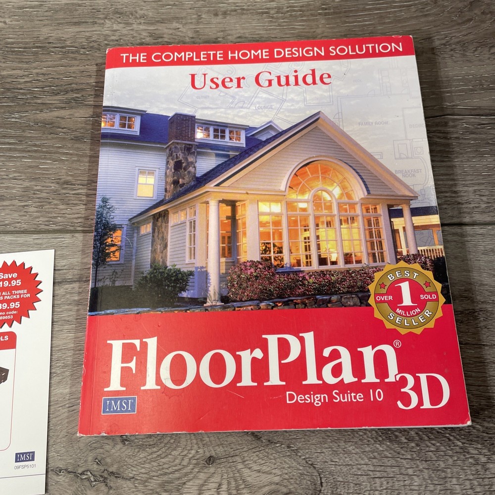 FLOOR PLAN 3D Version 10 PC CD-ROM & Manual IMSI 1997-2005