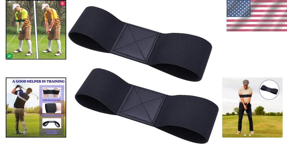 Portable 2PCS Golf Swing Training Aids - Elastic Bands for Improving Technique