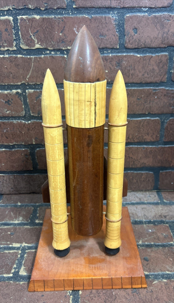 NASA SPACE SHUTTLE Discovery STS-121 Solid Wood Sculpted Carved Shuttle