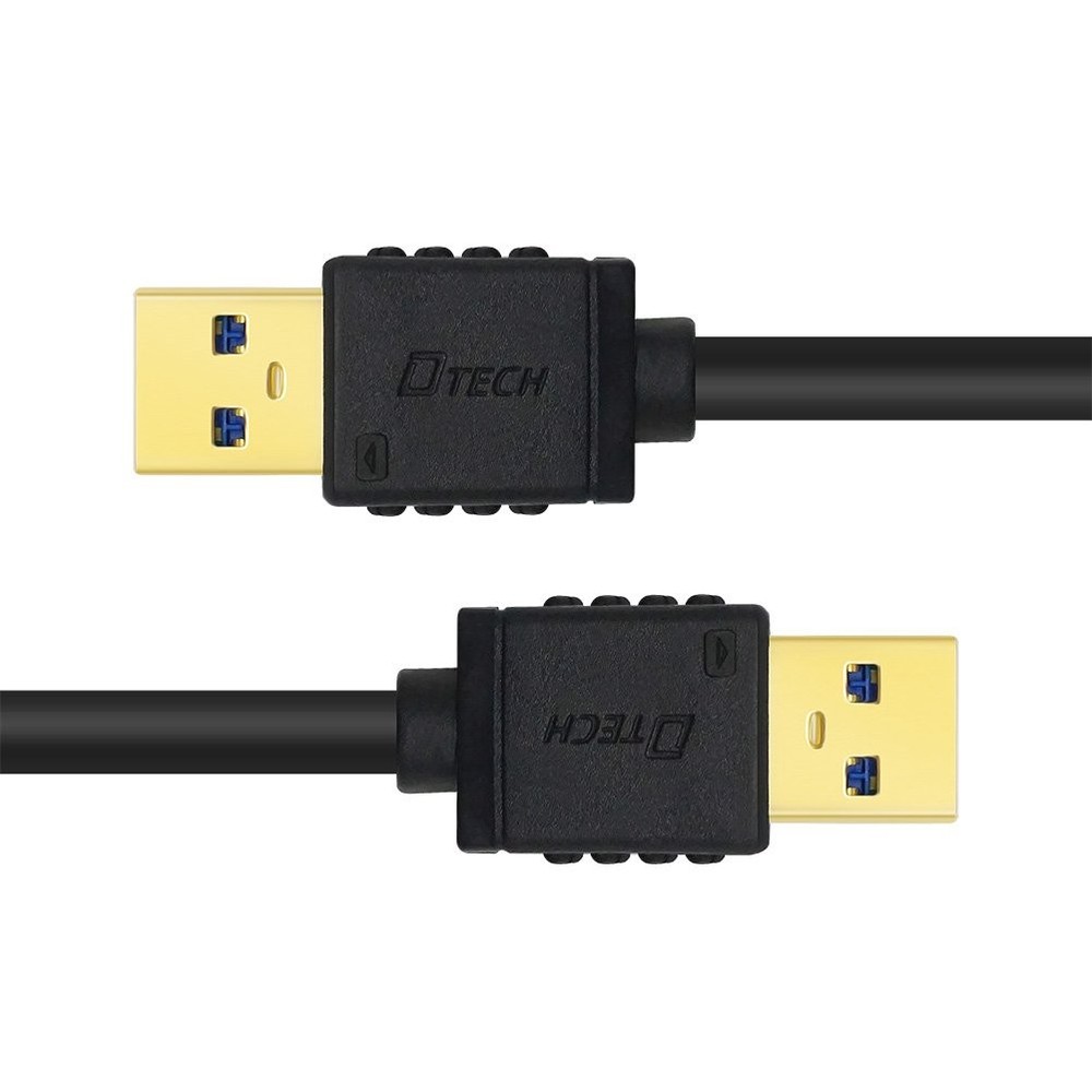 DTECH USB Type A 3.0 Cable 6 ft Male to High Speed Data Cord 6ft, Black