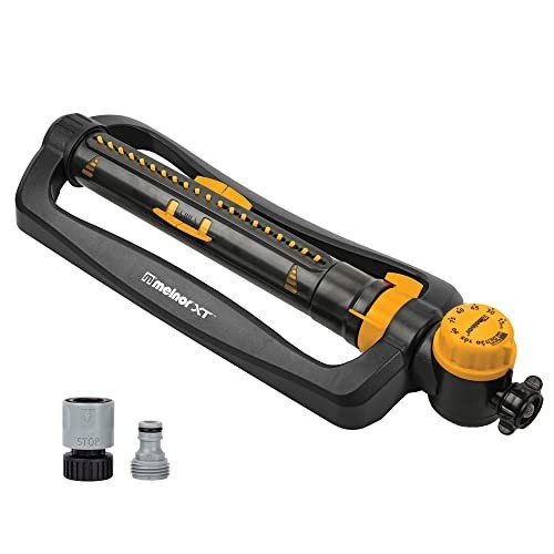 Turbo Oscillating Sprinkler with Timer, 4,000 sq ft Coverage, Quick Connect, Adj