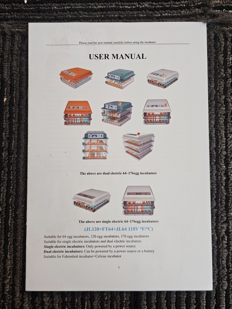 64 Eggs Incubator Automatic Digital Chicken Egg Hatcher Temperature Control