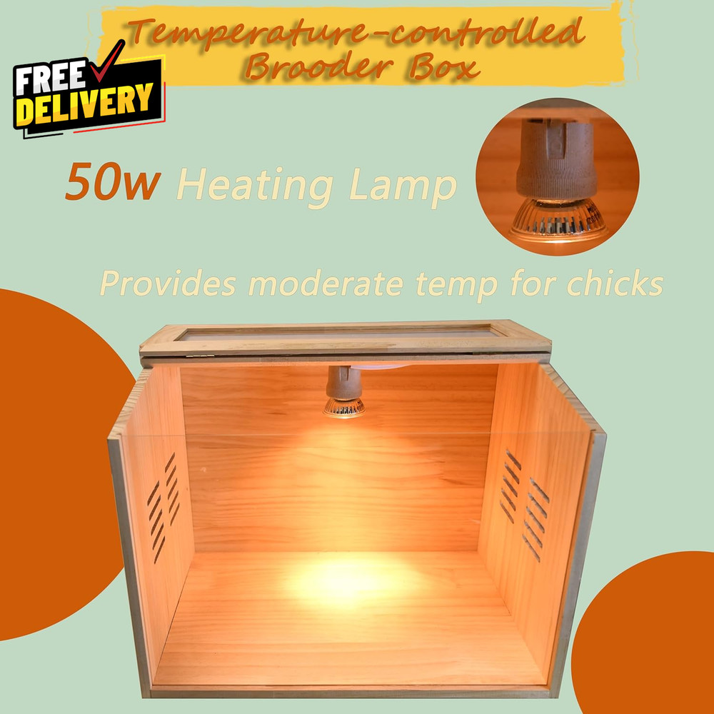 Brooder Box for Chicks 3-8 Chicken Heater Poultry Brooder with Heaters