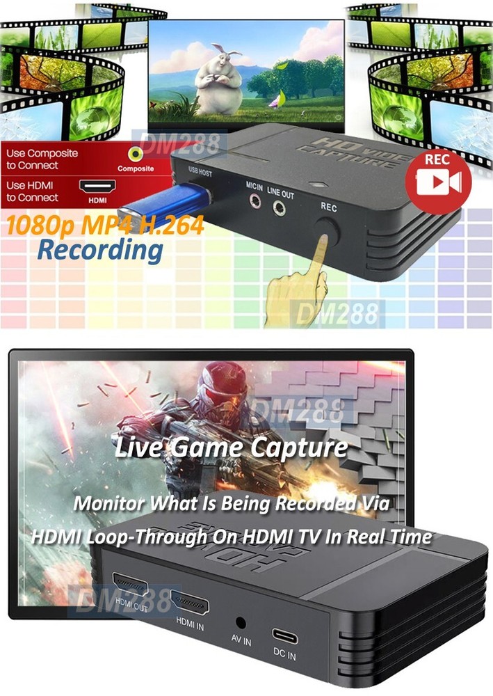 Premium Digital HD Video Recorder With 1080P RCA AV Input USB Input