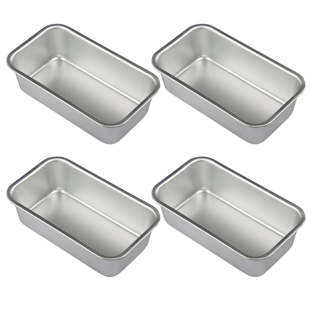 4 Pcs Bread Baking Tray Cake Mini Loaf Pan Square Cookie Mold Bakeware US