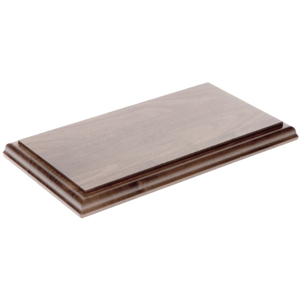 Plymor Solid Walnut Rectangular Wood Display Base, 9.75" W x 4.5" D x 0.75" H