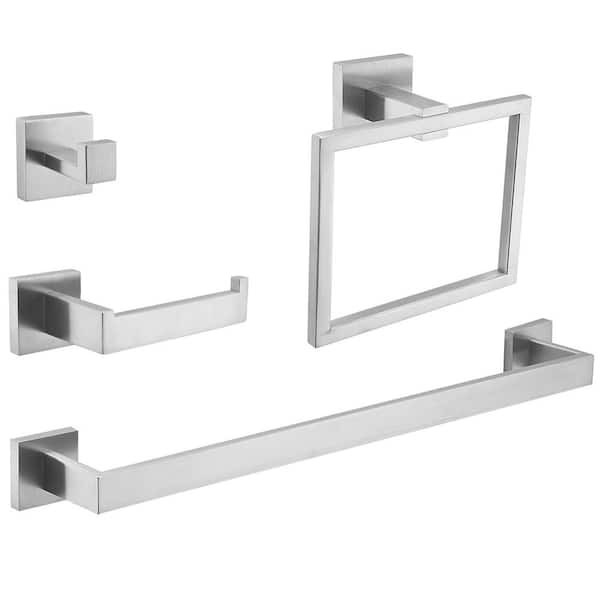 4-Piece Bath Hardware Set with Towel Bar