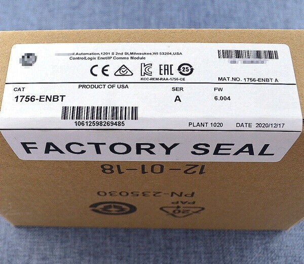 New Sealed Allen Bradley 1756-ENBT ControlLogix EtherNet/IP Comms Module