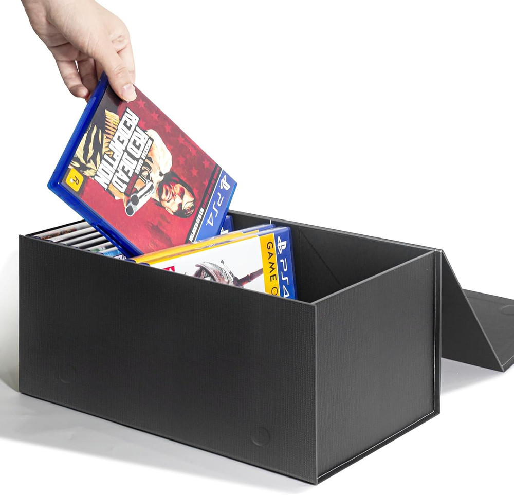 Video Game Storage Box, Blu-Ray Storage Box, Holds up to 20 Cases – 1 Pack