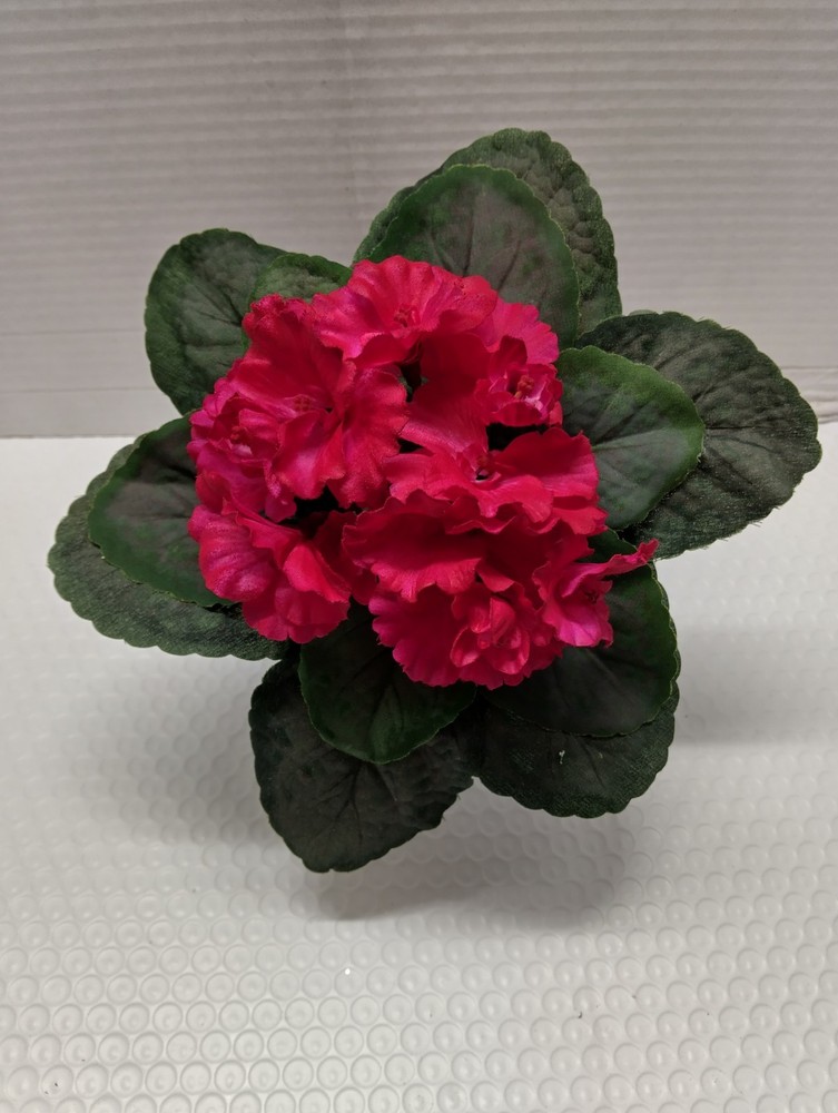 8" ARTIFICIAL semi-miniature African violet (Magenta)