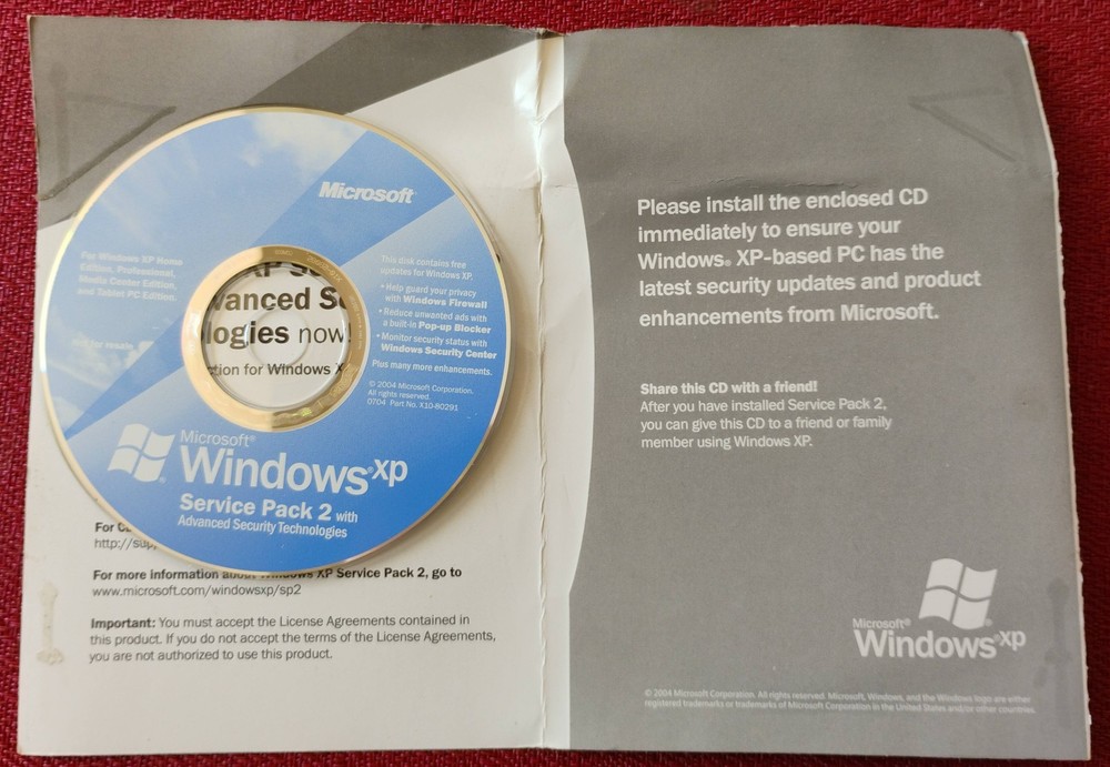 Windows XP Service Pack 2 CD disk