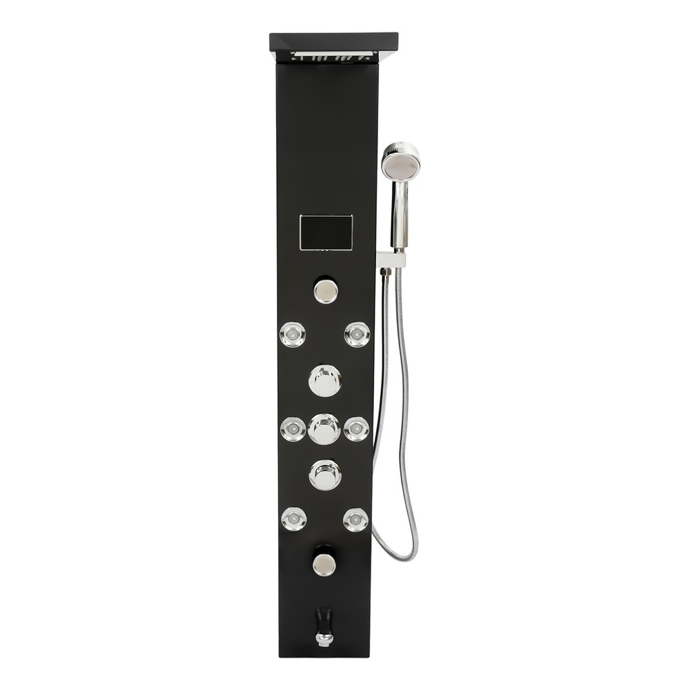 LED 3-Handle Shower Kit Rainfall Shower Panel Tower System Shower Head Waterfall