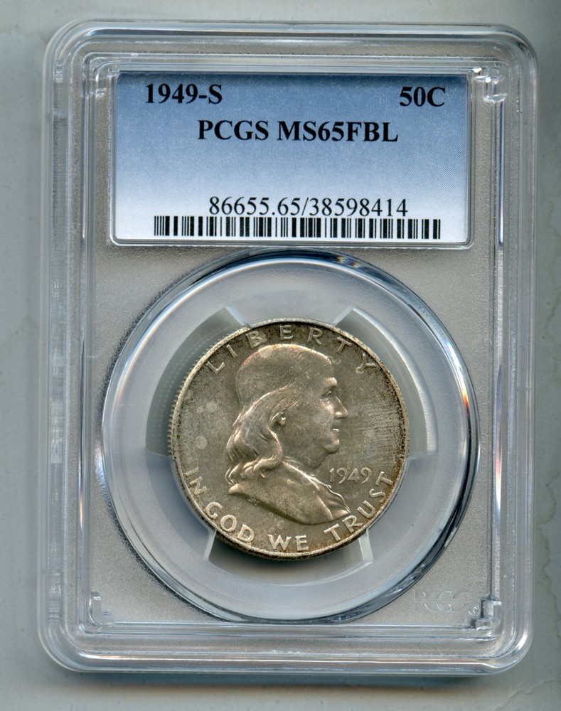 1949 S Franklin Silver Half Dollar PCGS MS 65 FBL