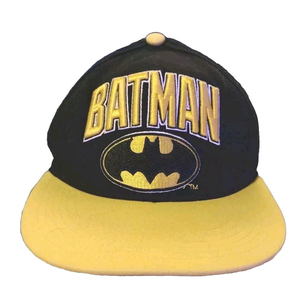 DC Comics Batman Snapback Hat Yellow Black