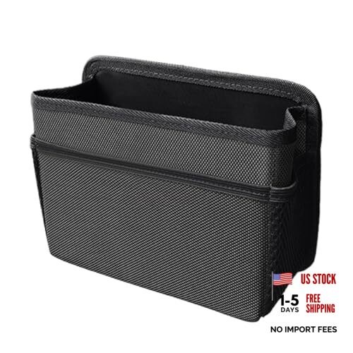 Car Trash Can, Foldable Waterproof Leather Trash Bin Garbage Organizer, Black