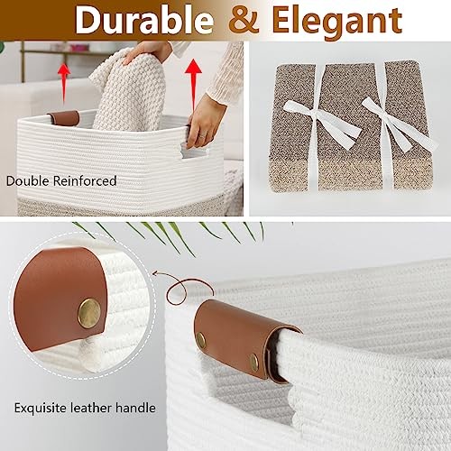 Laundry Hamper 96L Extra Large Laundry Basket, Woven Blanket Gradient Yellow