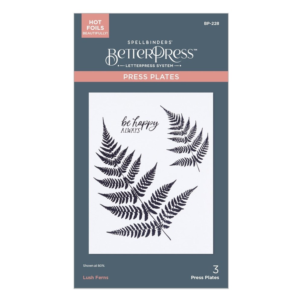 Spellbinders BetterPress Plate-Lush Ferns, Field Notes