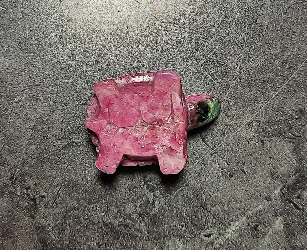 🐢66.45ct Natural Solid Ruby-Zoisite Turtle Gem Carving/Figurine🐢