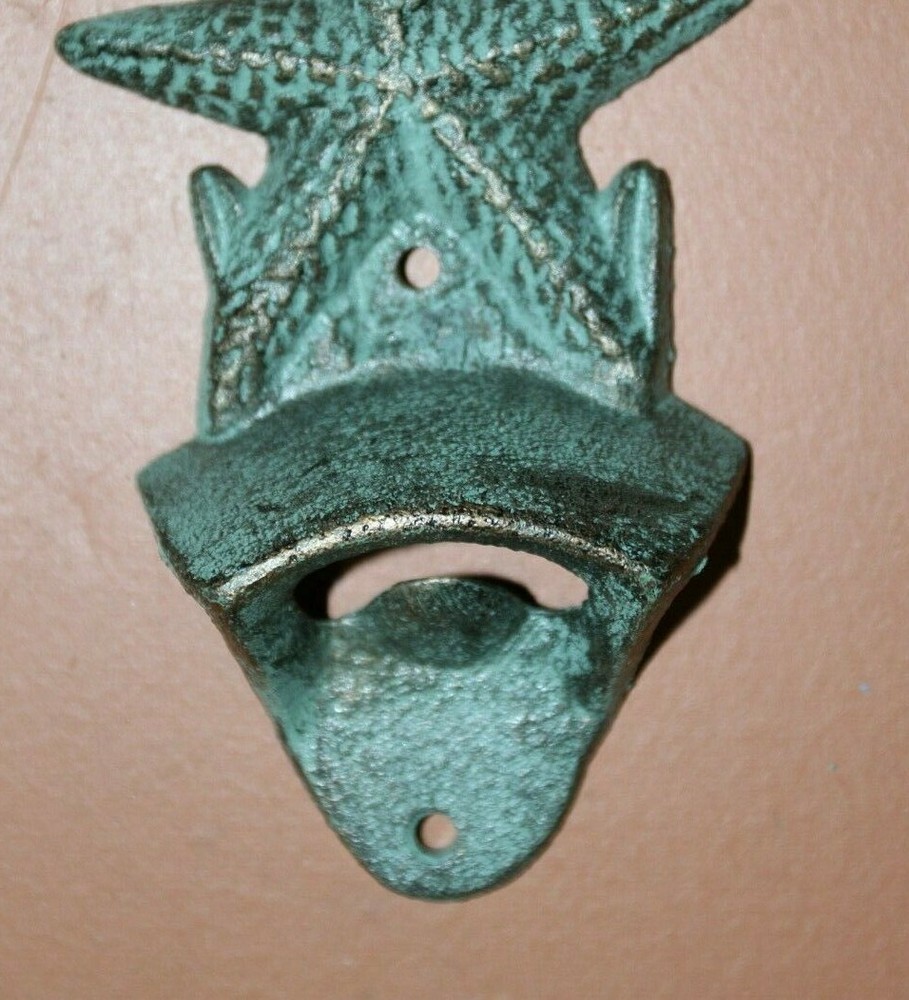 Sea Turtle Starfish Stocking Stuffers, Cast Iron Bottle Openers, DB
