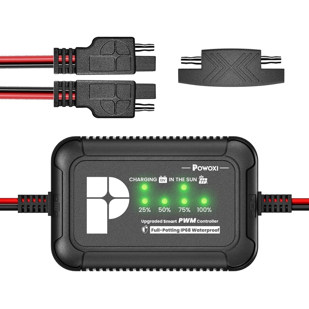 High-Efficiency 10A PWM Charge Controller for 12V Solar Systems - Auto Shutdown