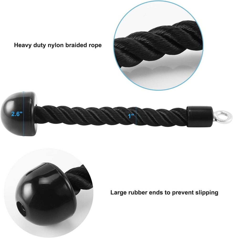 Pull Down Rope Single Grip Tricep Bicep Exercise Attachment for Cable Machines G