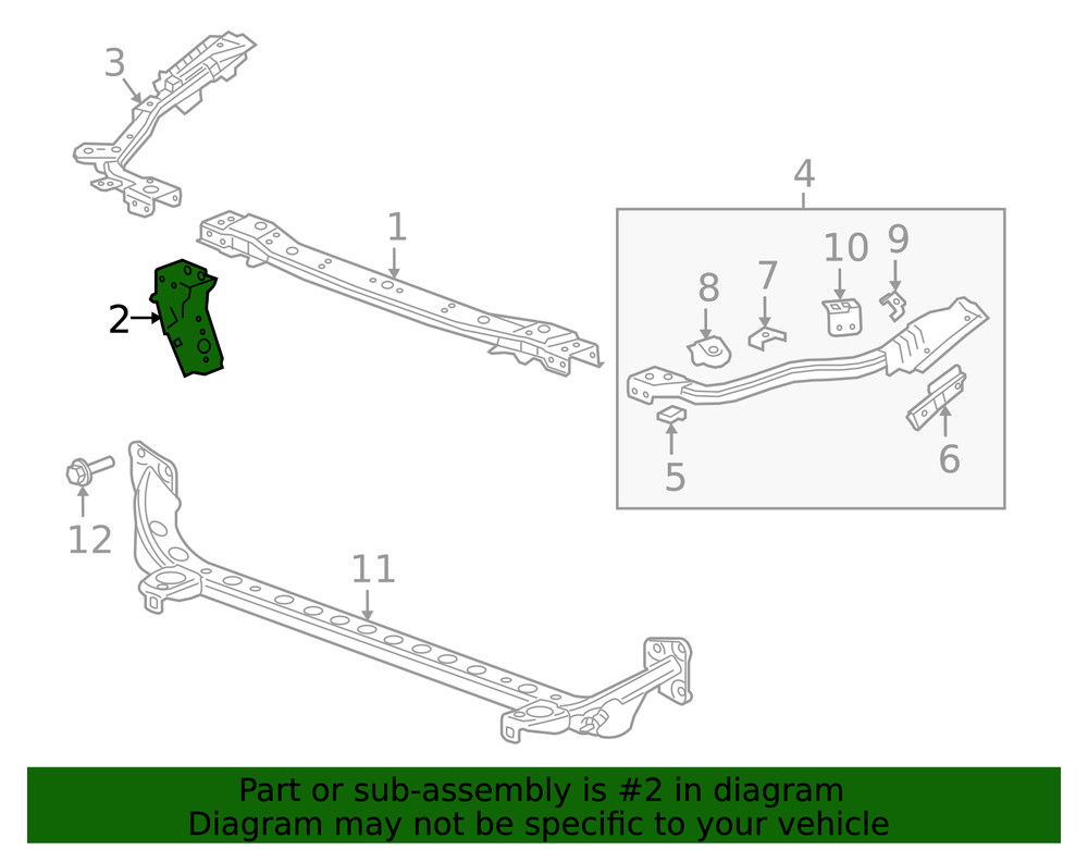 Genuine GM Front Driver Side End Upper Tie Bar Support 39076844
