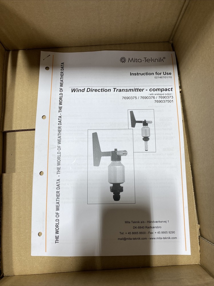 New Mita-Teknik Wind Direction Transmitter 7690375 Anemometer
