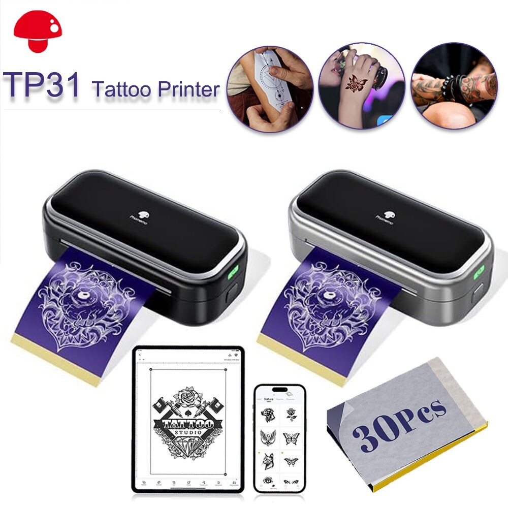 Phomemo TP31 Tattoo Stencil Printer Mini Tattoo Printer Compatible with Tablet