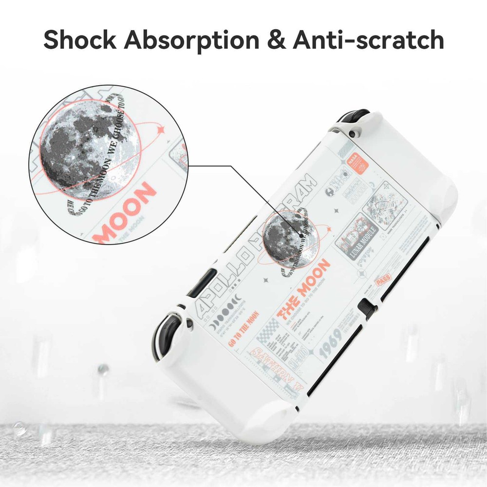 GeekShare Protective Case for Nintendo Switch OLED Hard Shell moon landing