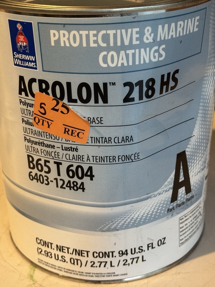 Sherwin Williams Acrolon 218 HS Polyurethane Gloss Paint Part A/ Maroon