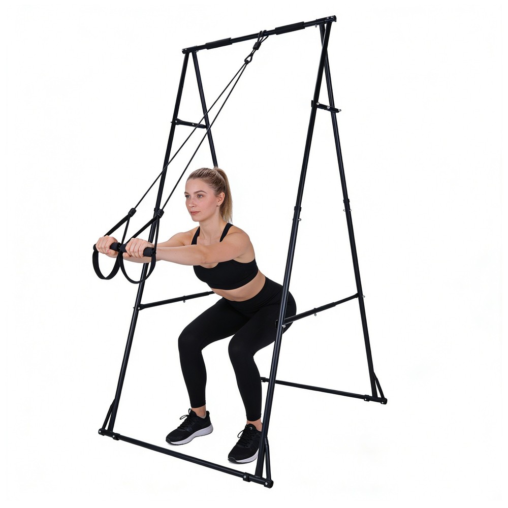 Foldable Free Standing Pull Up Bar Stand Adjustable Pull Up Station for Home Gym