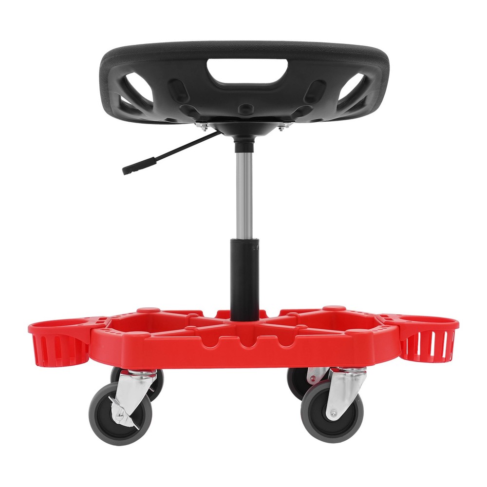 Sturdy Rolling Garage Stool with Backrest & Tool Tray - 330lbs Capacity