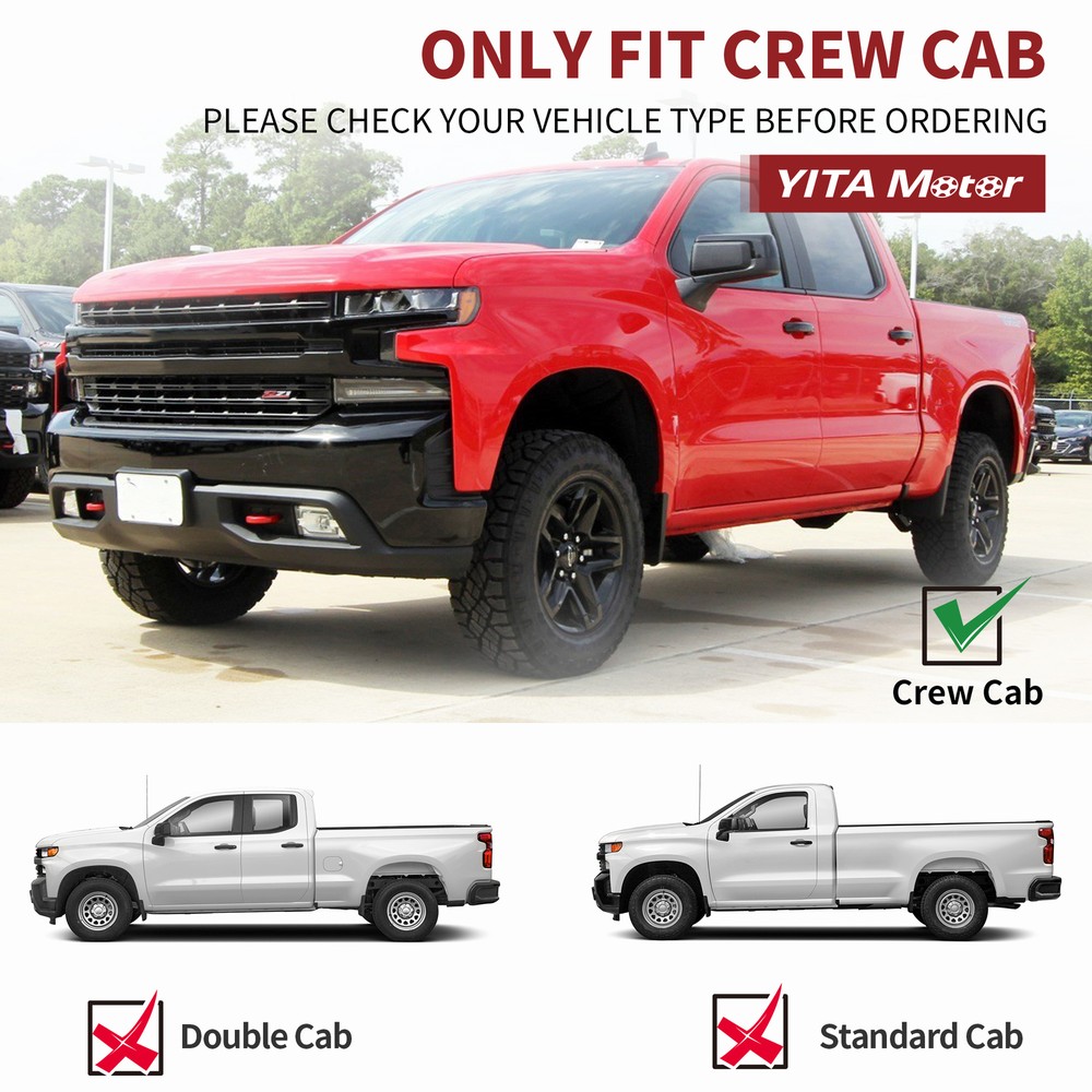 For 2019-2023 Silverado/Sierra Crew Cab 6" Running Board Nerf Bars Side Steps SS