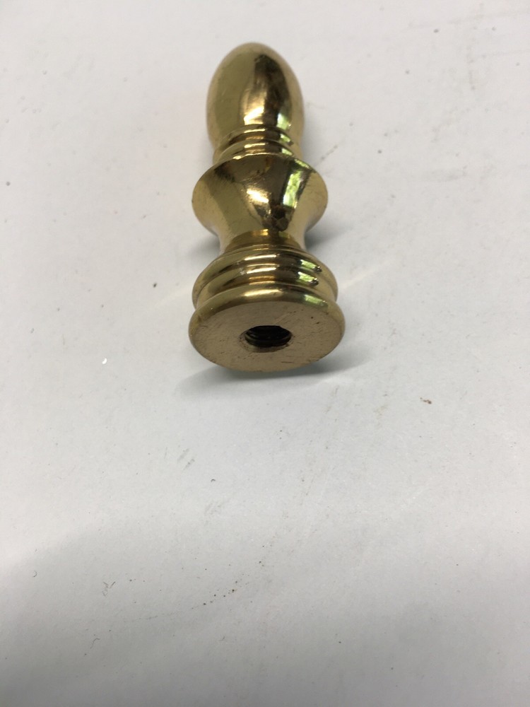 2" TALL Solid Brass Polished Bullet Shaped Lamp Finial 1/4 -27 Thread