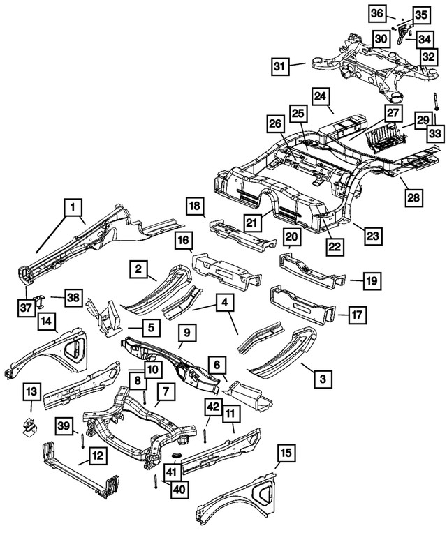 Genuine Mopar Front Side Rail Extension 68250517aa