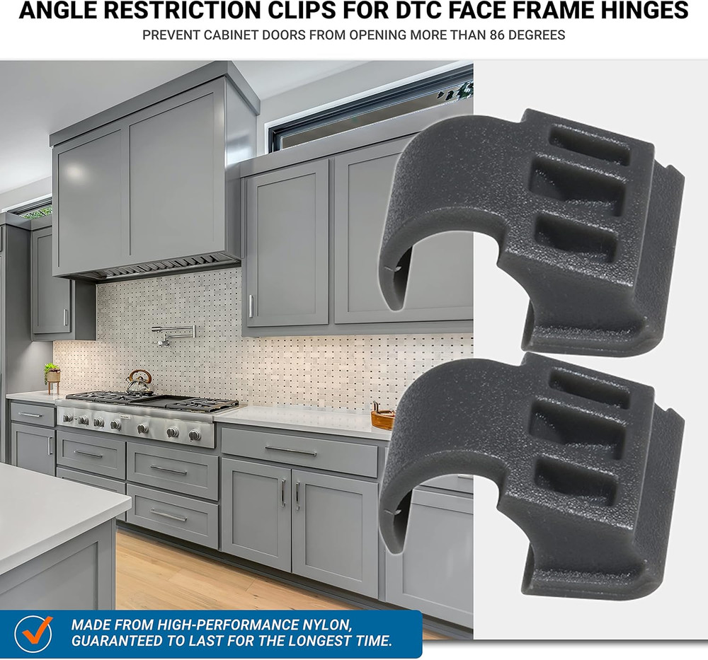 10 Pack Angle Restrictor Restriction Clips for Face Frame Hinges 86 Degree Kit