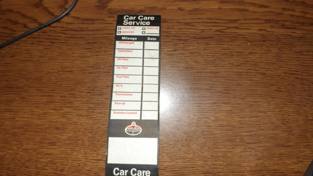 5 Vintage Amoco Car Care Service Labels