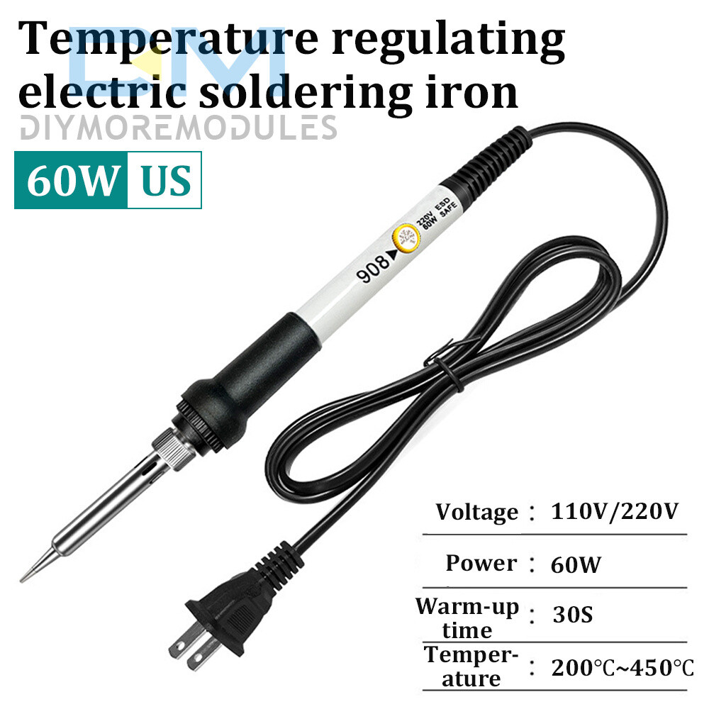 60W Soldering Iron Electronics Welding Irons Solder Tools Adjustable Temperature