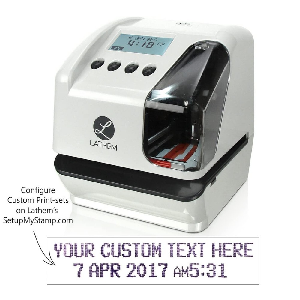 Lathem LT5000 Electronic Multi-Line Date and Numbering Document Stamp Time Cl...