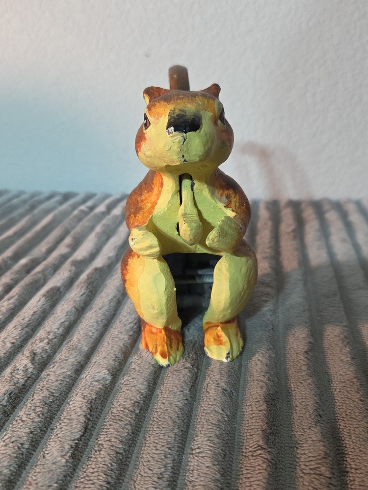 Hand Painted Cast Iron Squirrel Nutcracker Jaw Nut Cracker Heavy