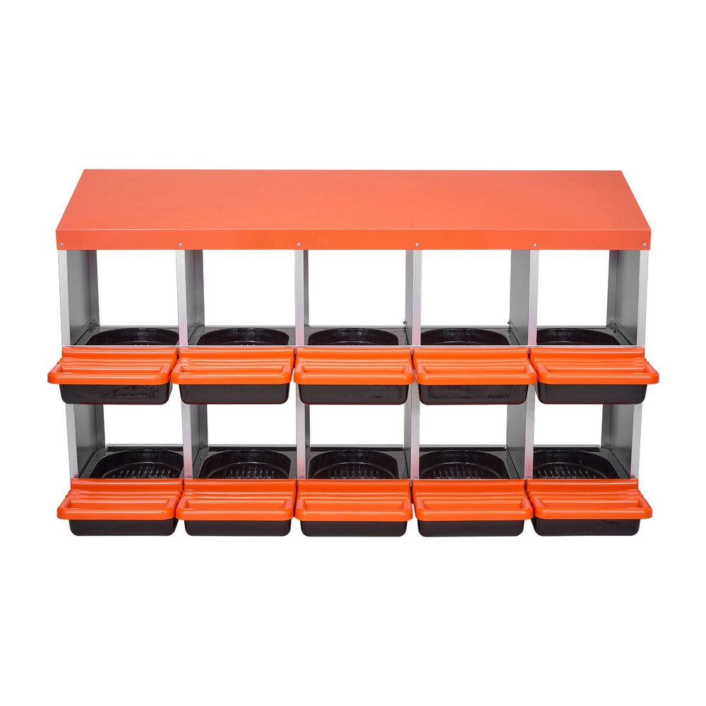 Uimoso 2-Tier Chicken Nesting Boxes with 10 Compartments for Egg Collection