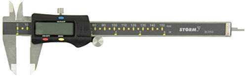 Central Tools STORM Digital Caliper, Range 0-6”/1-150mm with Fractions