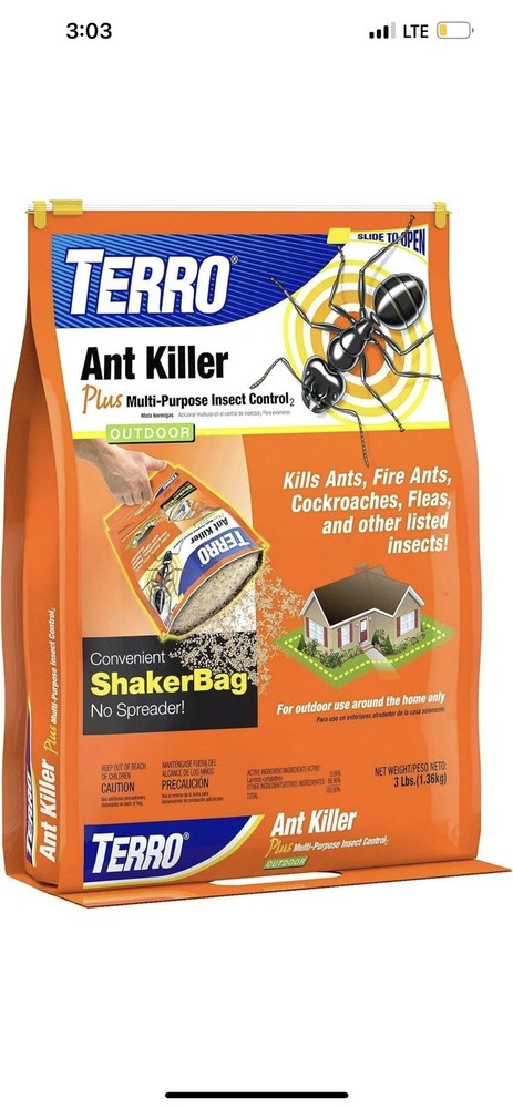 TERRO 3 Pound Outdoor Ant Killer Granules Plus Shaker Bag