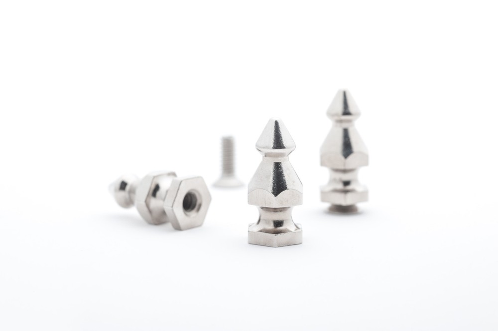 2 pc. Silver Hex Christmas Tree spike, Apparel Leathercraft StudsAndSpikes