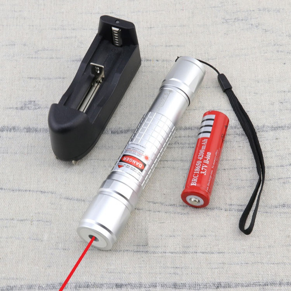 650NM Red Laser Pointer Adjustable Focus Light Visible Beam+ Battery + Charger